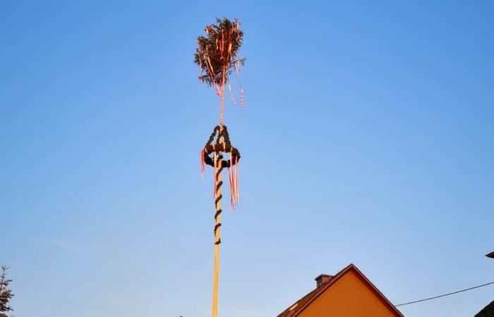 Der Maibaum schmückt den Ort insgesamt 6 Wochen.