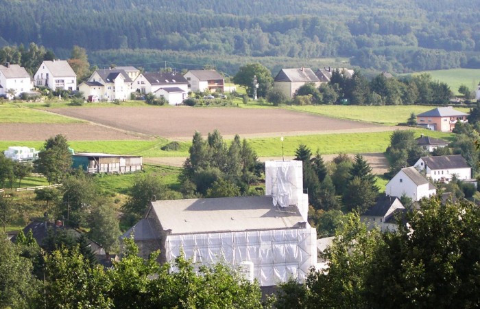 Während der Renovierungsarbeiten war die Pfarrkirche 